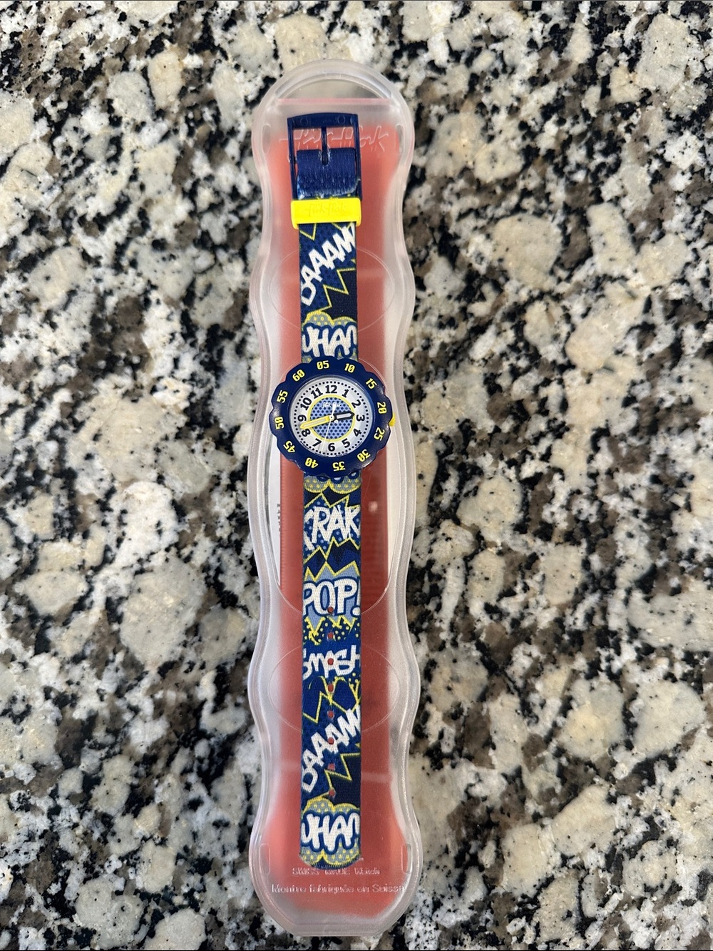 Swatch Flik Flak youth watch -comic themed